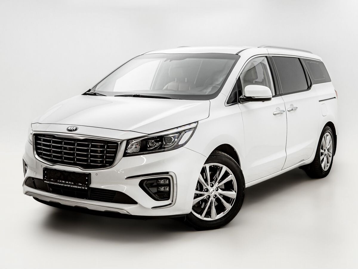 Купить Kia Carnival 2,2d AT (202 лс) цвета white металлик 2018 года выпуска  с пробегом VIN KNAME81A*KS****30 в Москве у официального дилера «Ирбис»