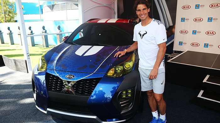 На турнире Australian Open 2016 Рафаэль Надаль представил новый KIA X-Car